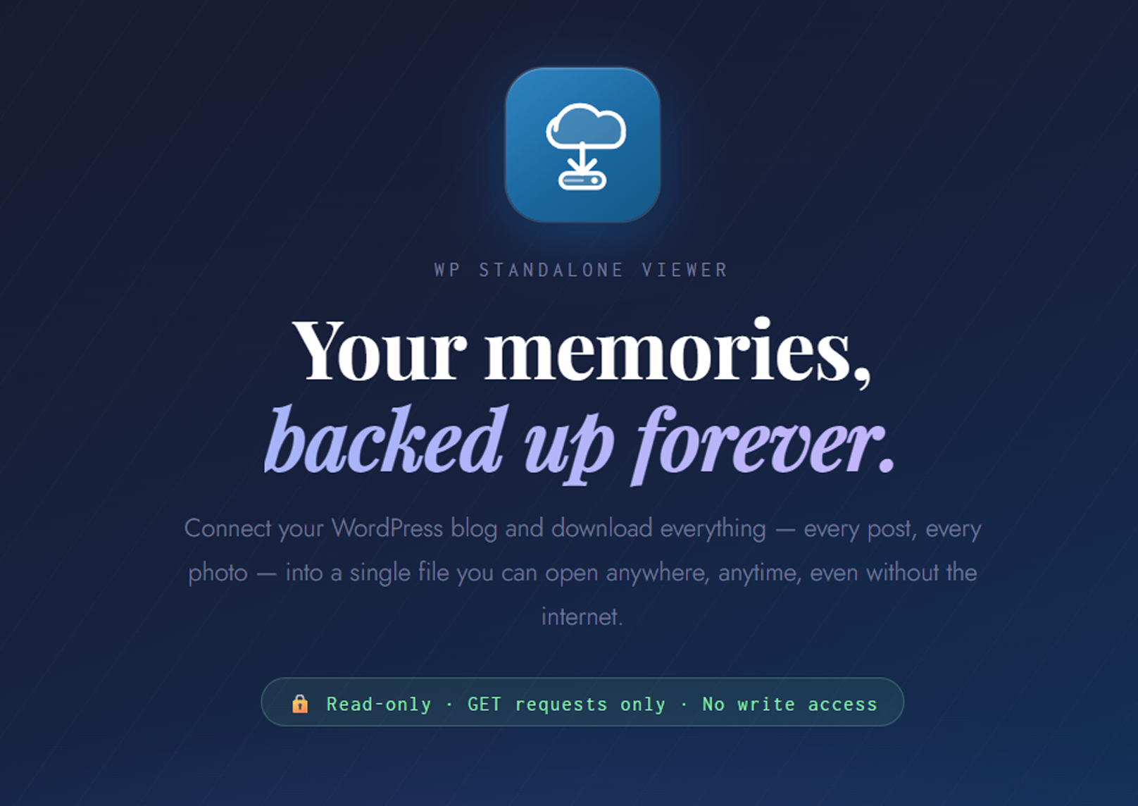 WP Backup screenshot
